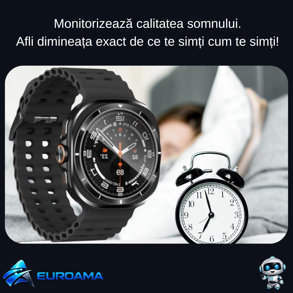 Ceas Smart AMOLED 1.43”  functii inteligente Smartwatch XO Ultra Negru [4]
