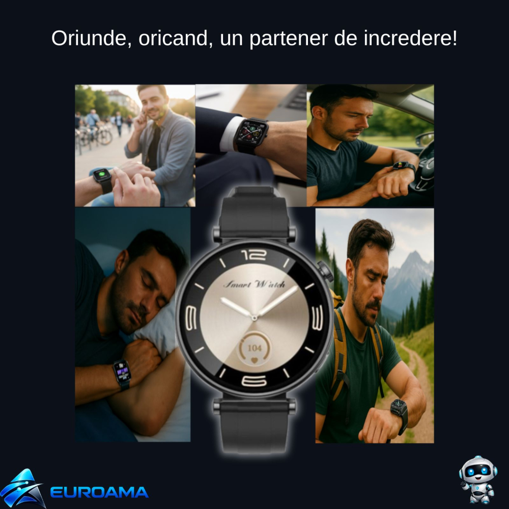 Ceas Smart Negru – AMOLED, Apeluri, Sănătate și IP68 - XO GT4 Mini [3]