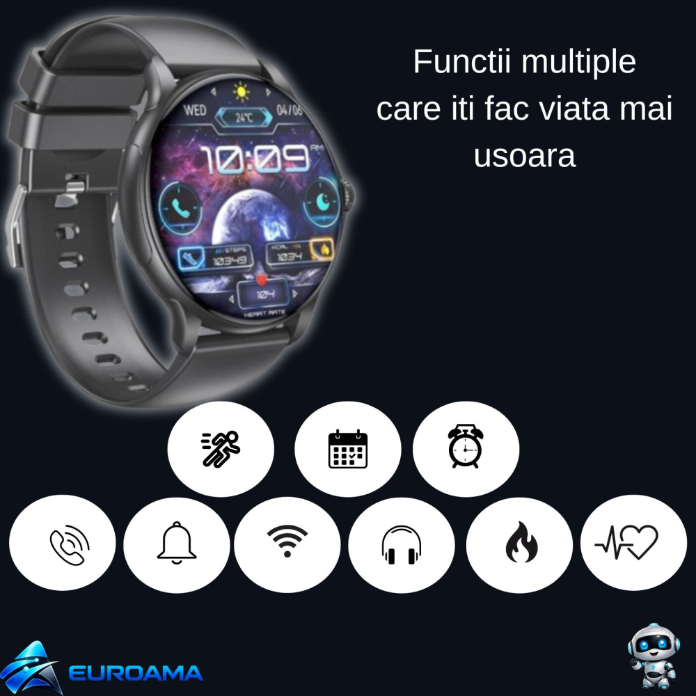 XO Ceas Smart J11 Negru – AMOLED, Apeluri și NFC [2]