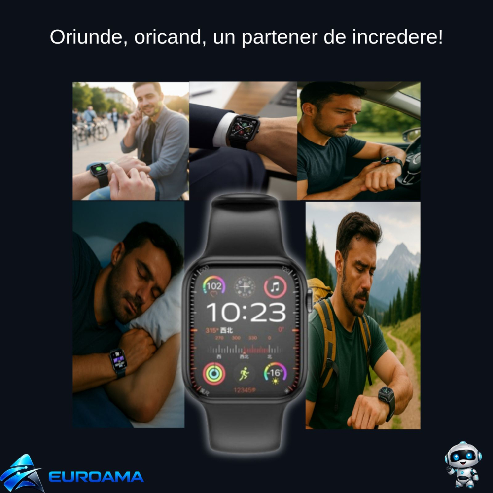 Ceas Smart Negru, Ecran 1.83” IPS TFT, Monitorizare Sănătate, Moduri Sport, IP56, Compatibil Android & iOS – XO M50 Pro [4]