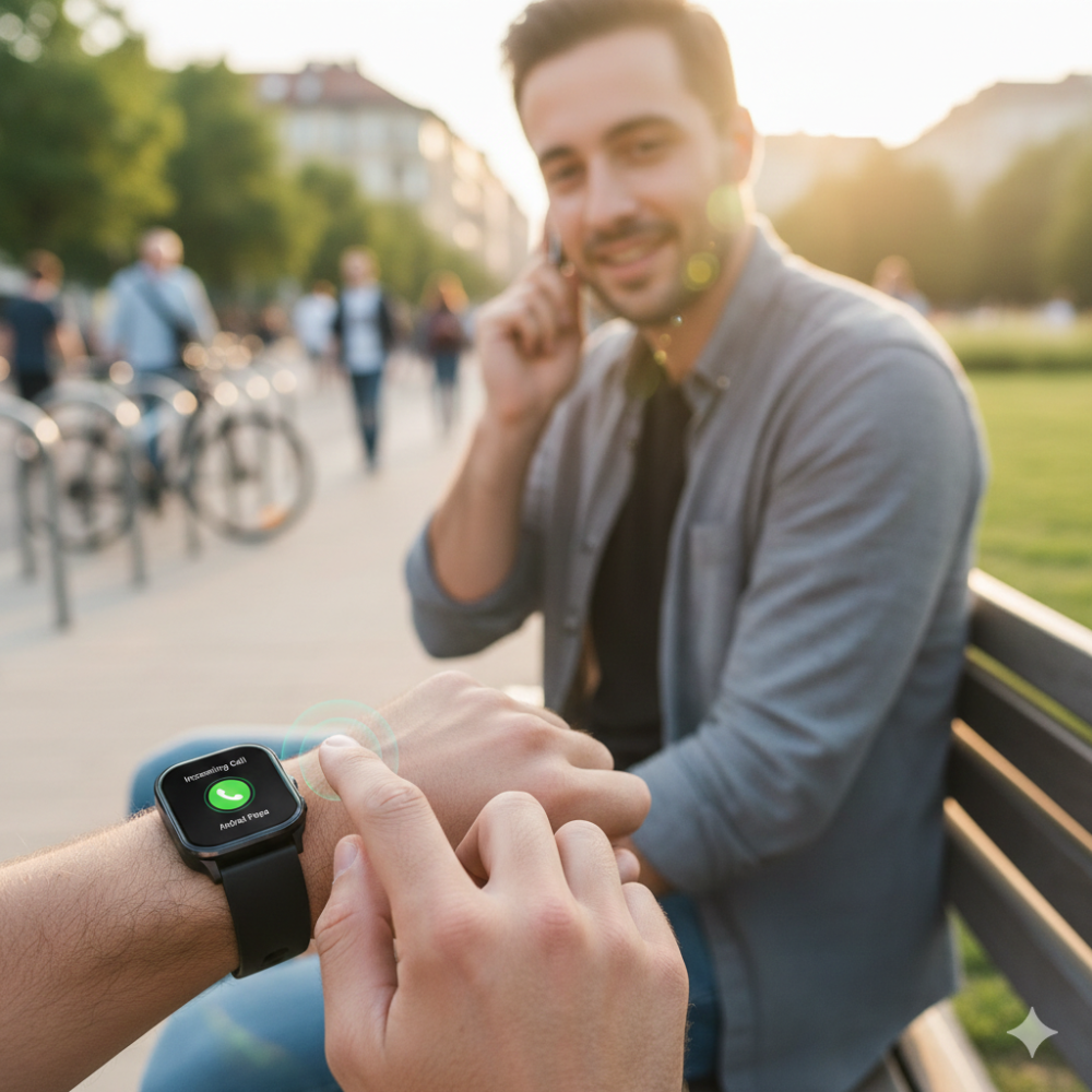 Ceas Smart Negru, Ecran AMOLED, Apeluri Bluetooth, Monitorizare Puls & Oxigen, IP67, Încărcare Wireless – XO J10 [6]