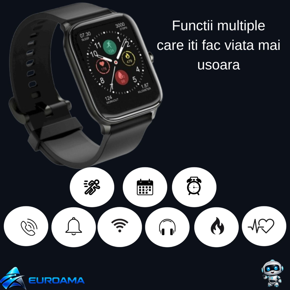 Ceas Smart Xiaomi Haylou LS09B Negru – Monitorizare Sănătate și Moduri Sportive [3]