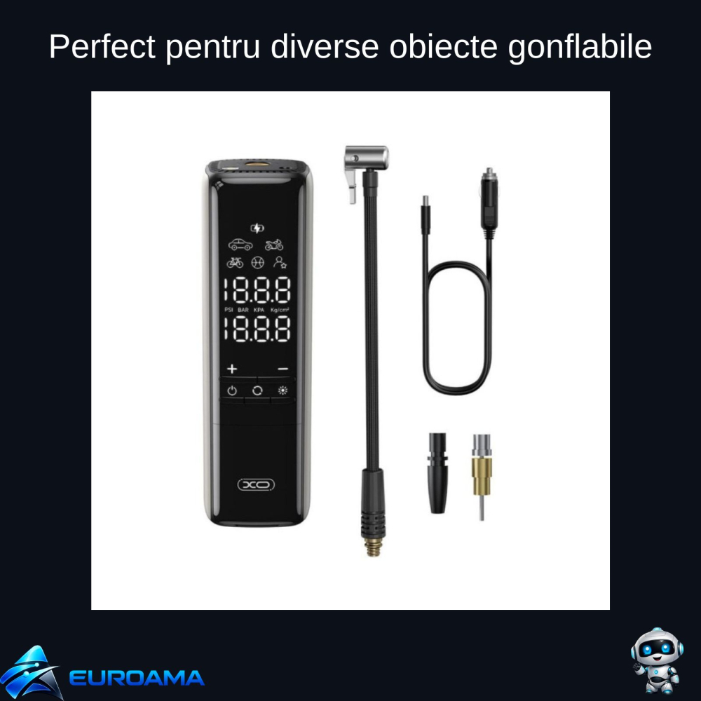 Compresor Aer Portabil XO CZ017 Smart - Umflare Rapida Anvelope Auto [3]
