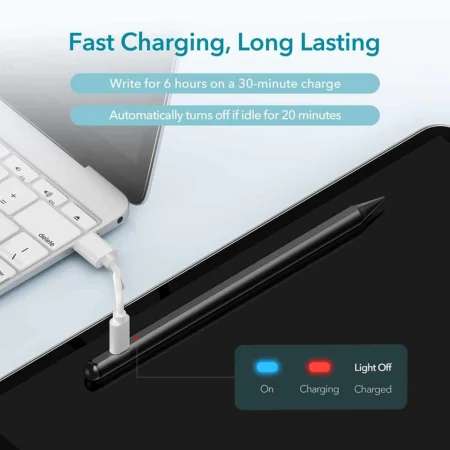 ESR - Stylus Pen Digital - with Palm Rejection, Power Saving Mode, Magnetic Attachment, iPad Compatible - White [5]