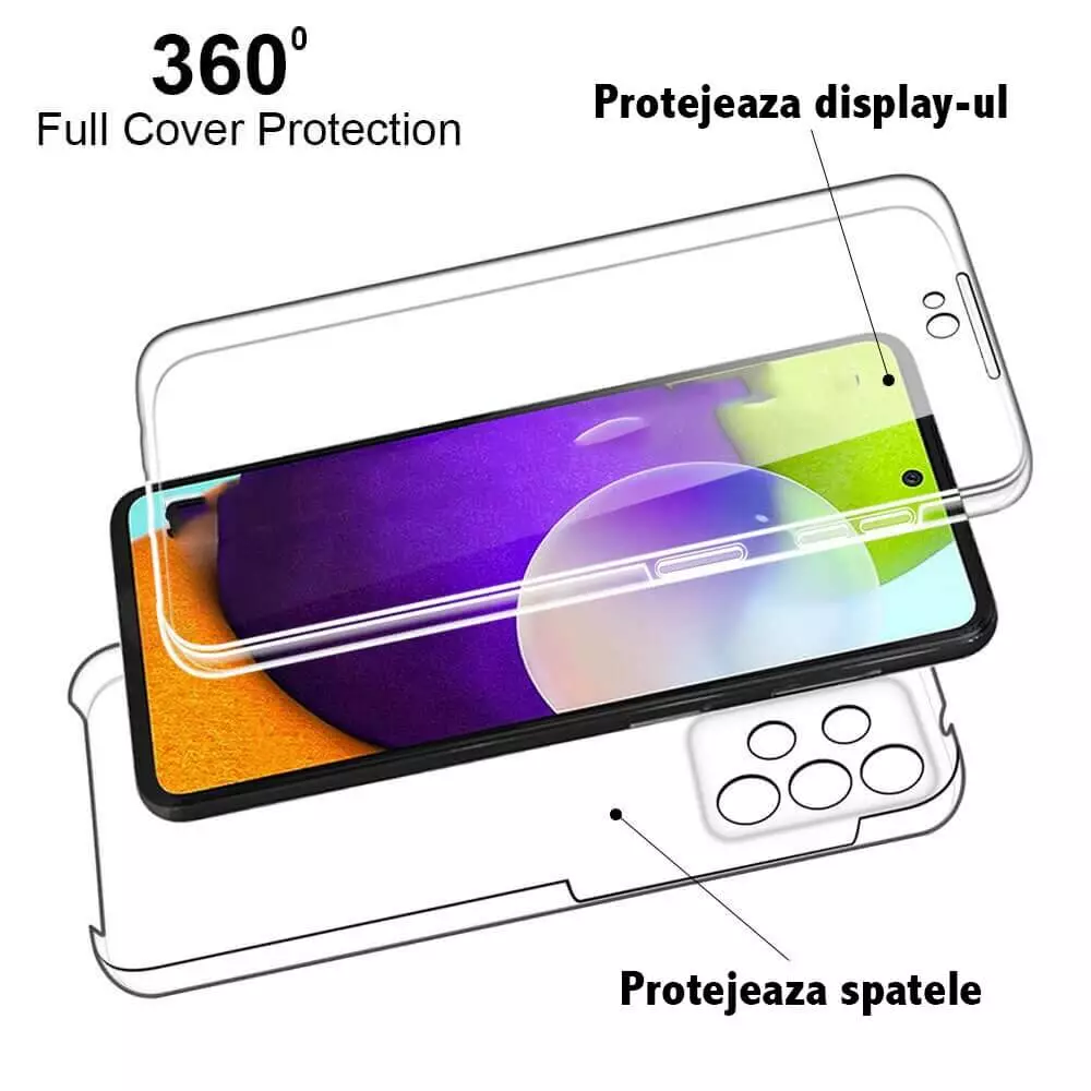 Husa 360 de grade silicon fata spate Samsung Galaxy A32 4G Transparenta Lax [3]