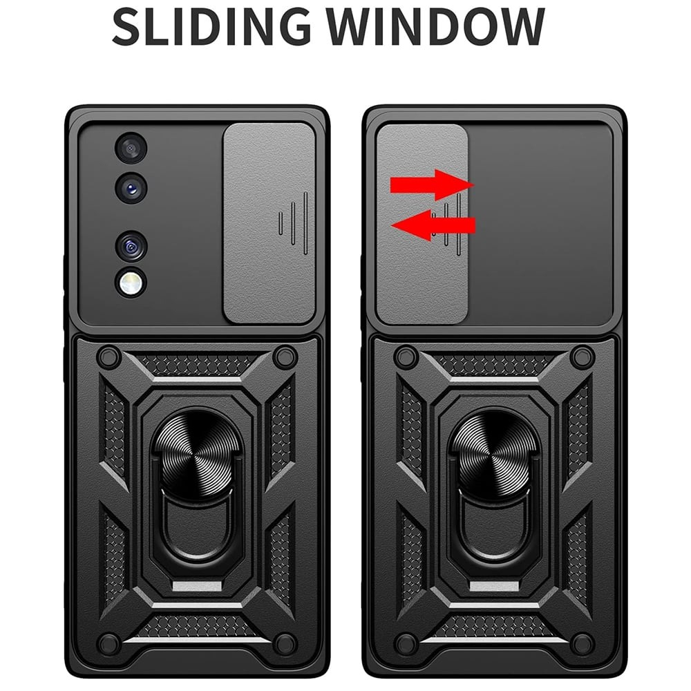 Husa Antisoc Honor 70 Protectie Camera, Inel Stand, Negru – Techsuit TCSS [2]