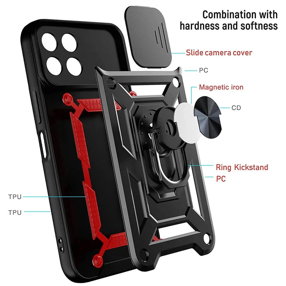 Husa Antisoc Huawei Honor X8a cu Protectie Camera Negru TCSS [4]