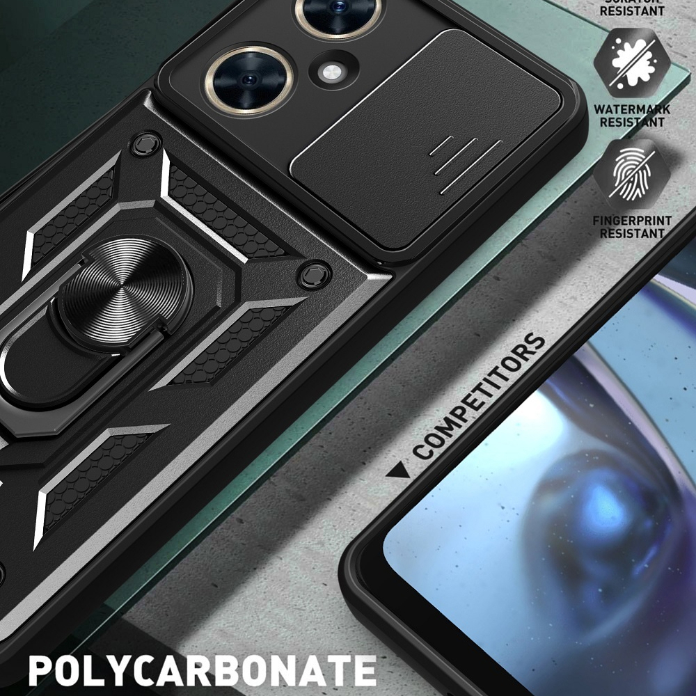 Husa Antisoc Huawei Nova 11i cu Protectie Camera, Inel Stand, Negru – Techsuit TCSS [4]