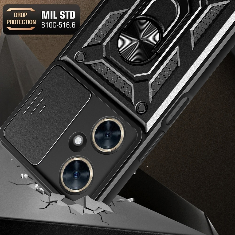 Husa Antisoc Huawei Nova 11i cu Protectie Camera, Inel Stand, Negru – Techsuit TCSS [5]