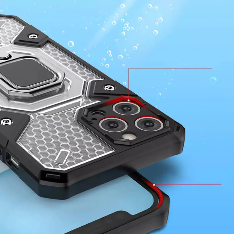 Husa Antisoc iPhone 12 Pro cu Inel Albastru Techsuit HNCB [6]