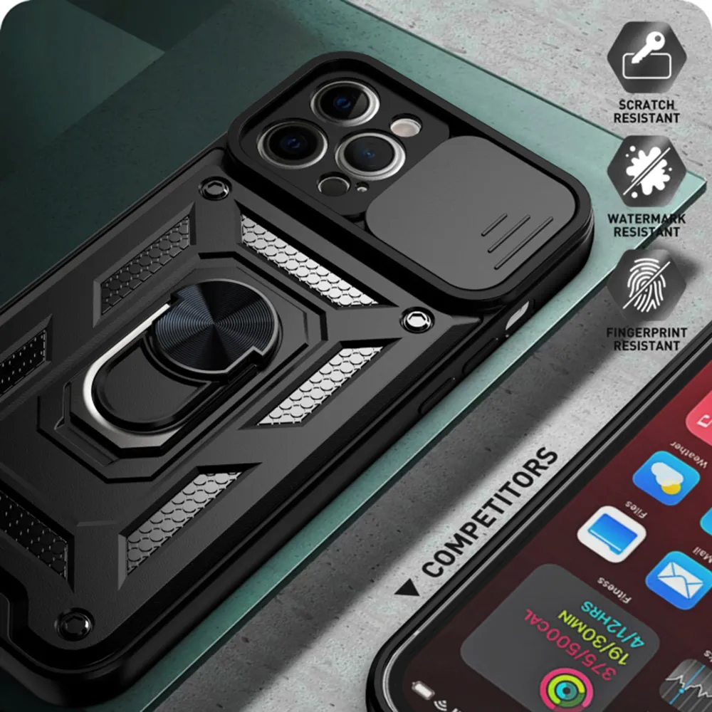 Husa Antisoc iPhone 12 Pro Max  cu Protectie Camera Negru TCSS [6]