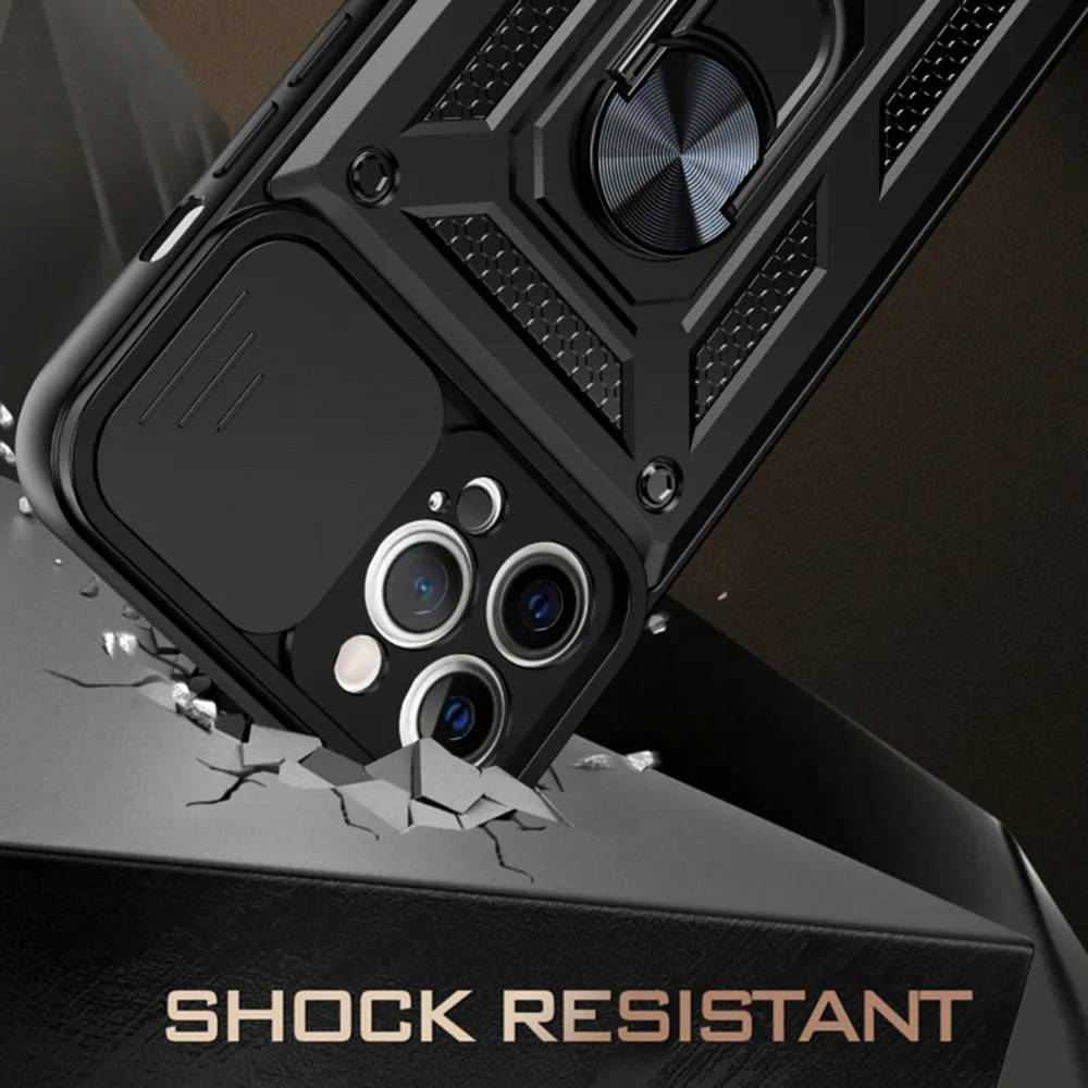 Husa Antisoc iPhone 12 Pro Max  cu Protectie Camera Negru TCSS [2]