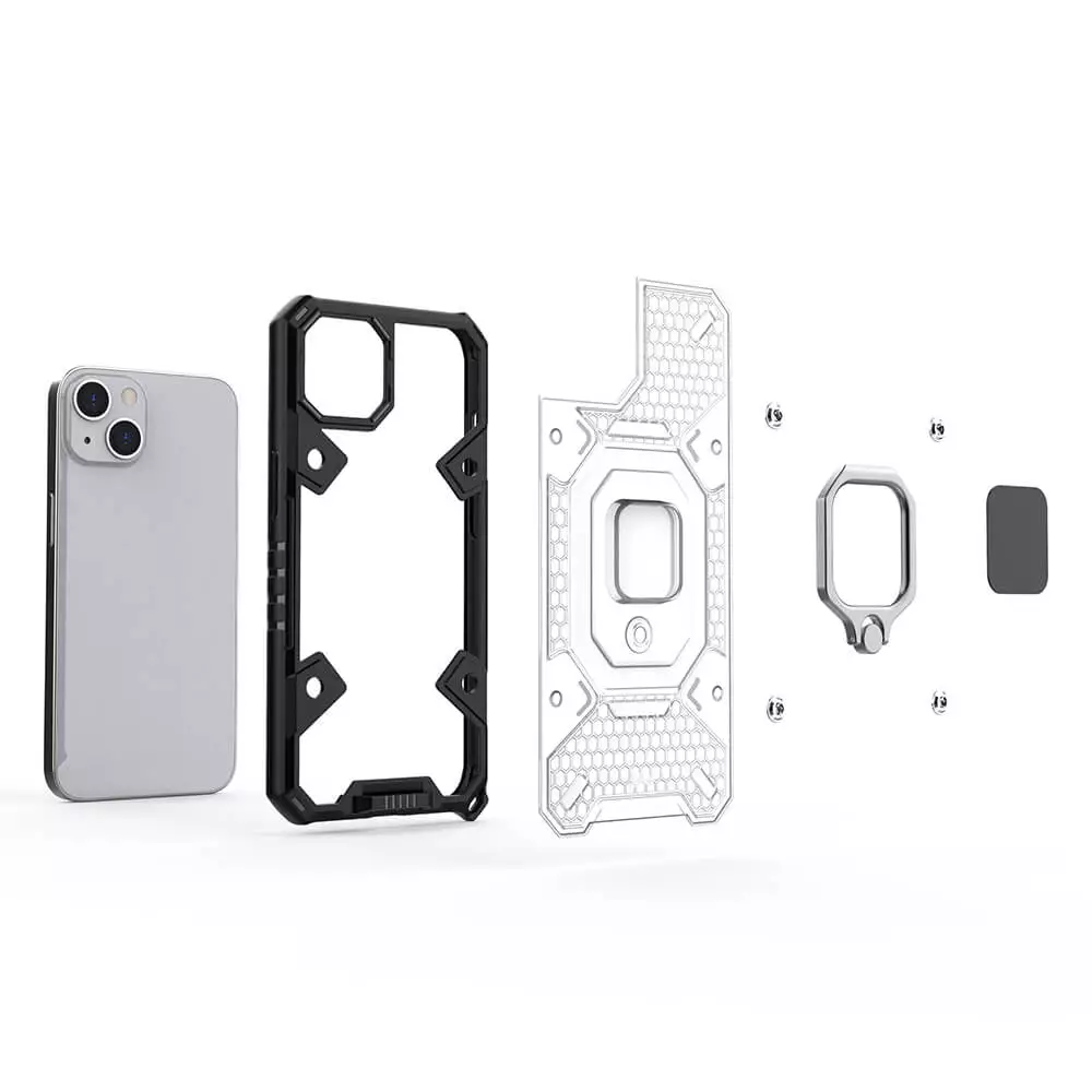 Husa Antisoc iPhone 13 cu Inel Mov Techsuit HNCB [2]