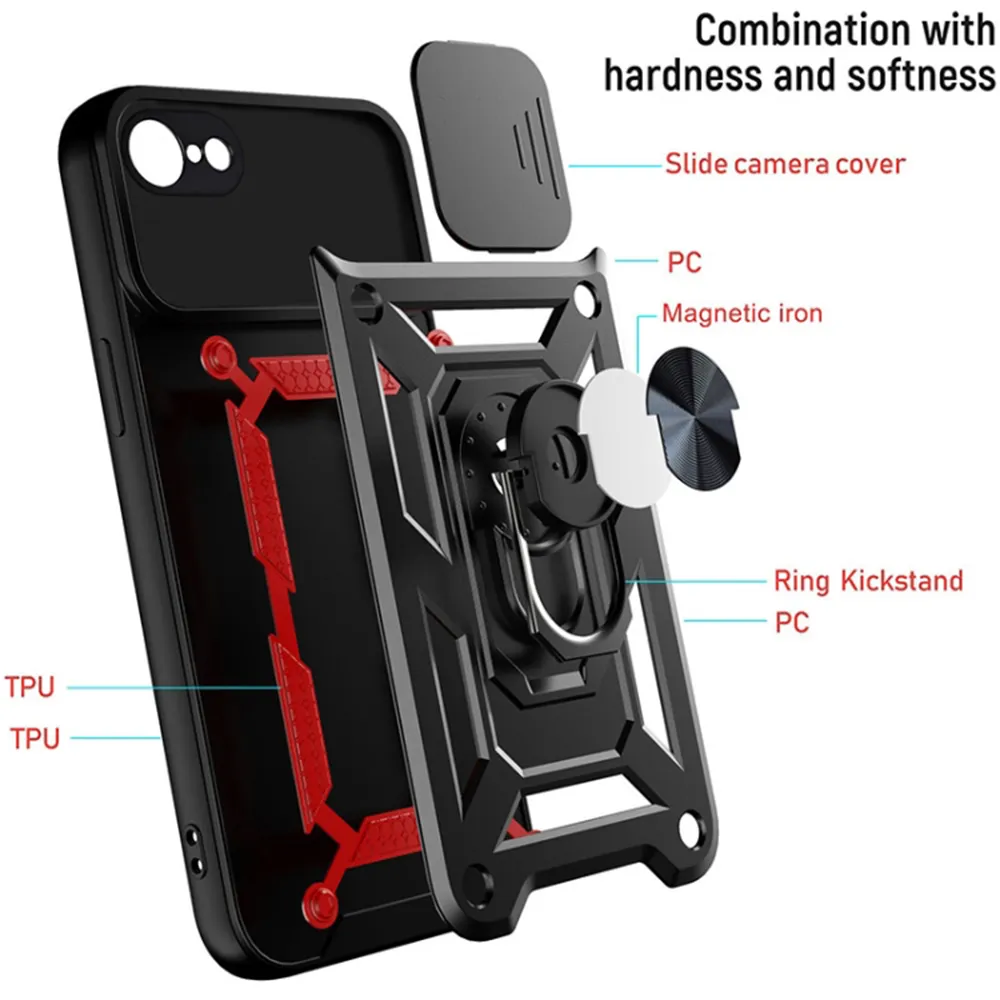 Husa Antisoc iPhone 7 / 8 / SE 2, SE 2020 / SE 3, SE 2022  cu Protectie Camera Negru TCSS [3]