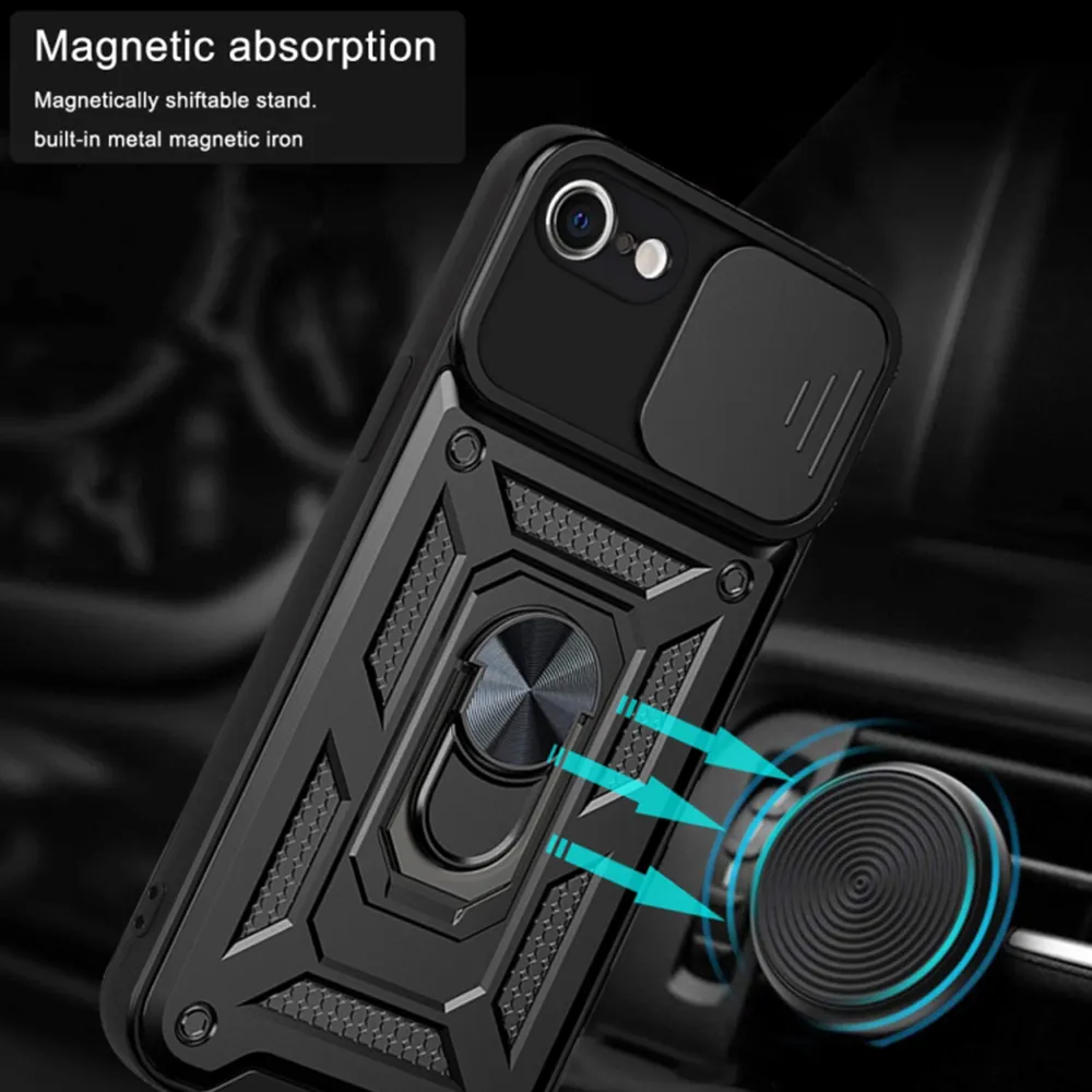 Husa Antisoc iPhone 7 / 8 / SE 2, SE 2020 / SE 3, SE 2022  cu Protectie Camera Negru TCSS [4]