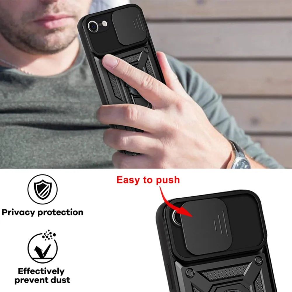 Husa Antisoc iPhone 7 / 8 / SE 2, SE 2020 / SE 3, SE 2022  cu Protectie Camera Negru TCSS [6]