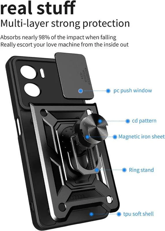 Husa Antisoc Oppo A57 4G / A57s / OnePlus Nord N20 SE cu Protectie Camera Negru TCSS [6]