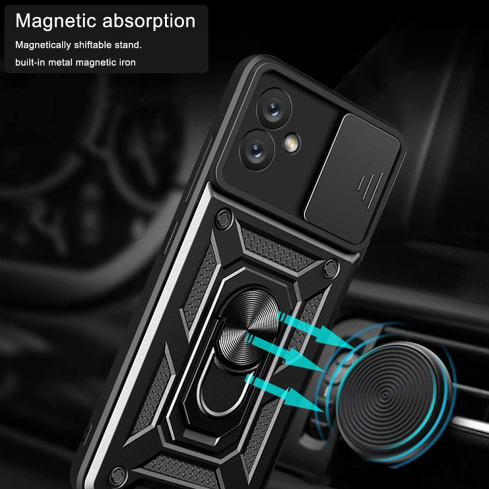 Husa Antisoc Samsung Galaxy A05 cu Protectie Camera, Inel Stand, Negru – Techsuit TCSS [4]