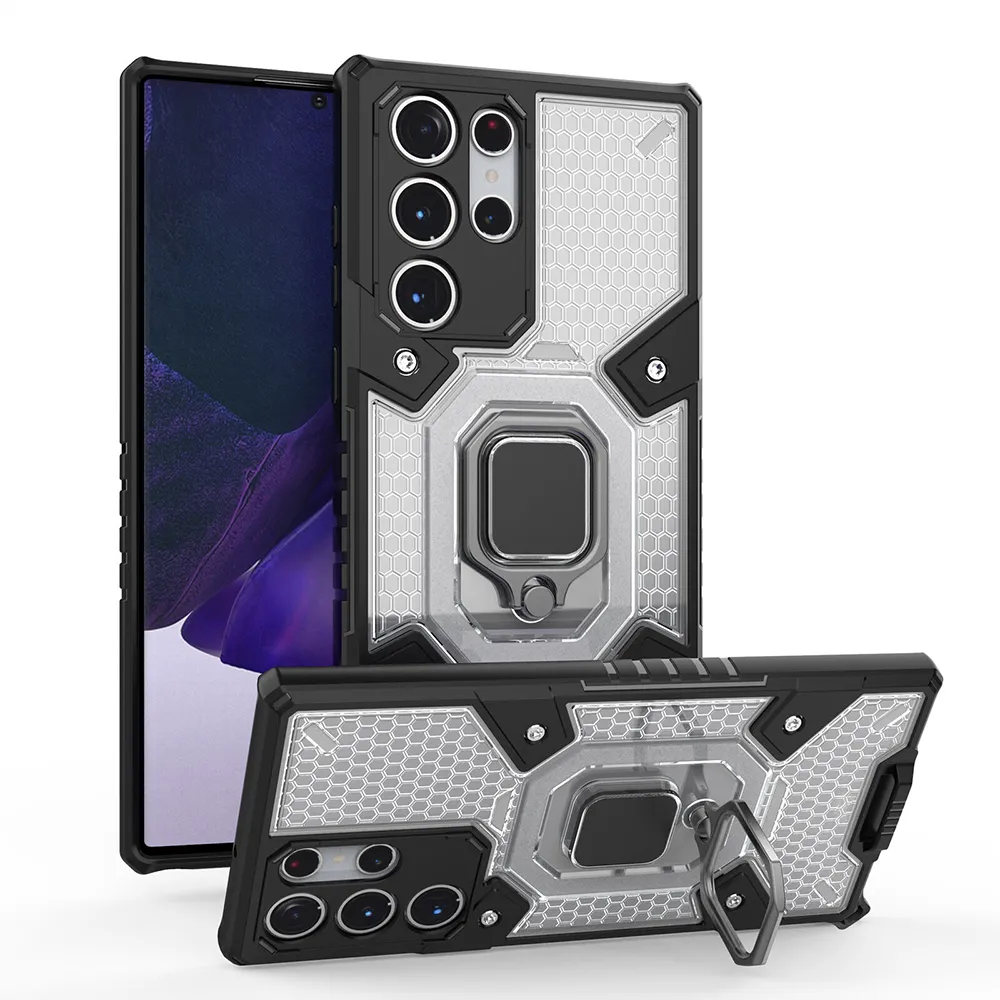 Husa Antisoc Samsung Galaxy S23 Ultra cu Inel Mov Techsuit HNCB [2]