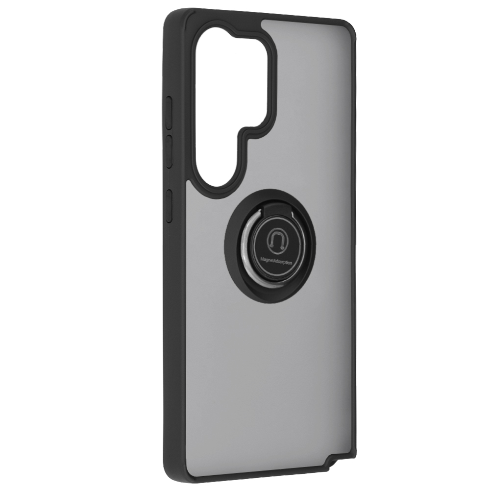 Husa Antisoc Samsung Galaxy S25 Ultra cu Inel Negru Stand Glinth [4]