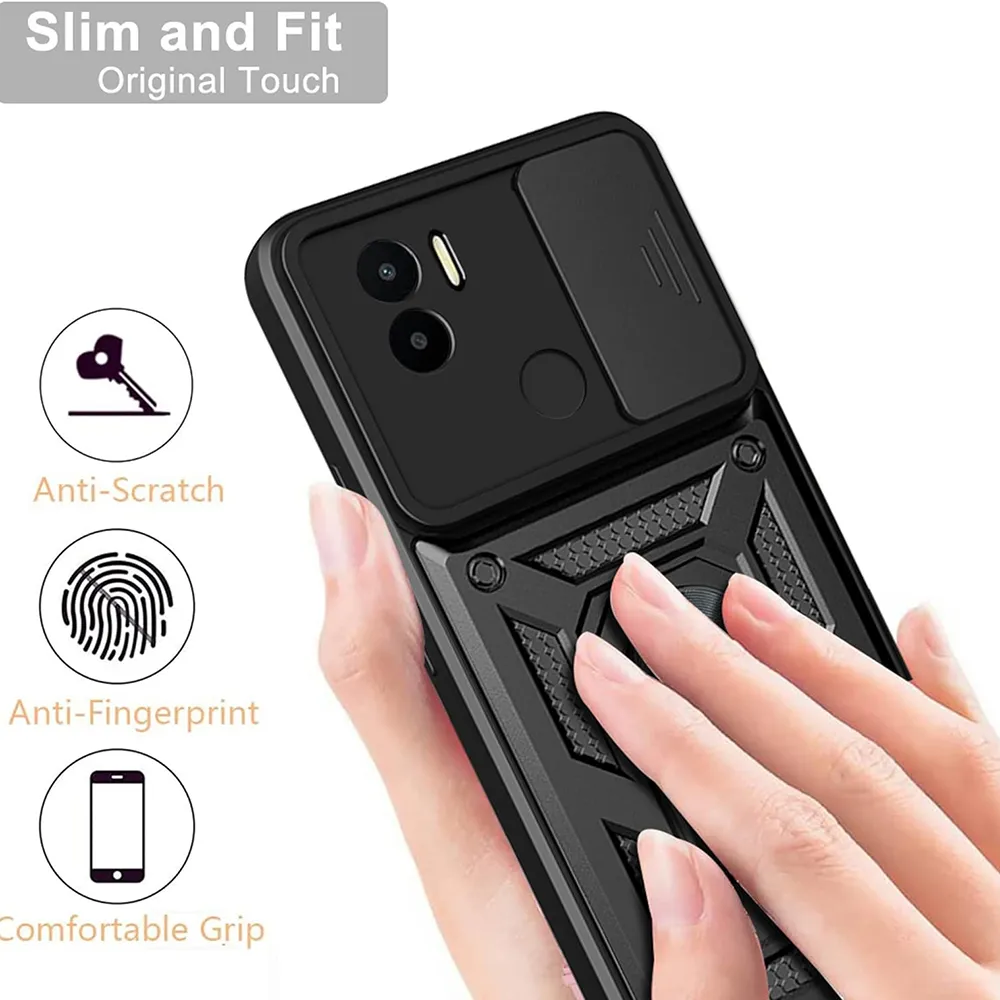 Husa Antisoc Xiaomi Redmi A1+ / A2+  cu Protectie Camera Negru TCSS [4]