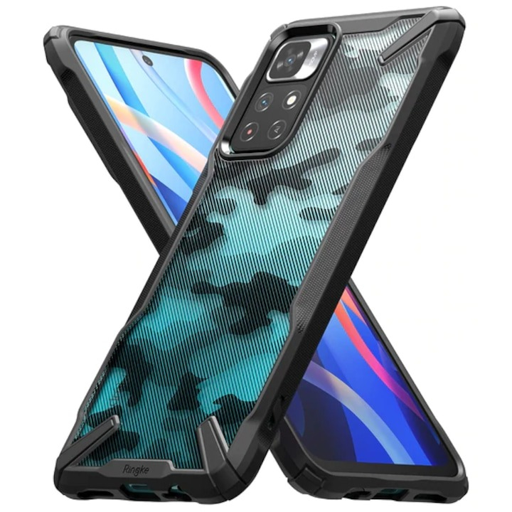 Husă Antisoc Xiaomi Redmi Note 11S / Note 11T 5G / Poco M4 Pro Army, Protecție Colțuri Ranforsate, Policarbonat + Silicon – Ringke FXD [2]