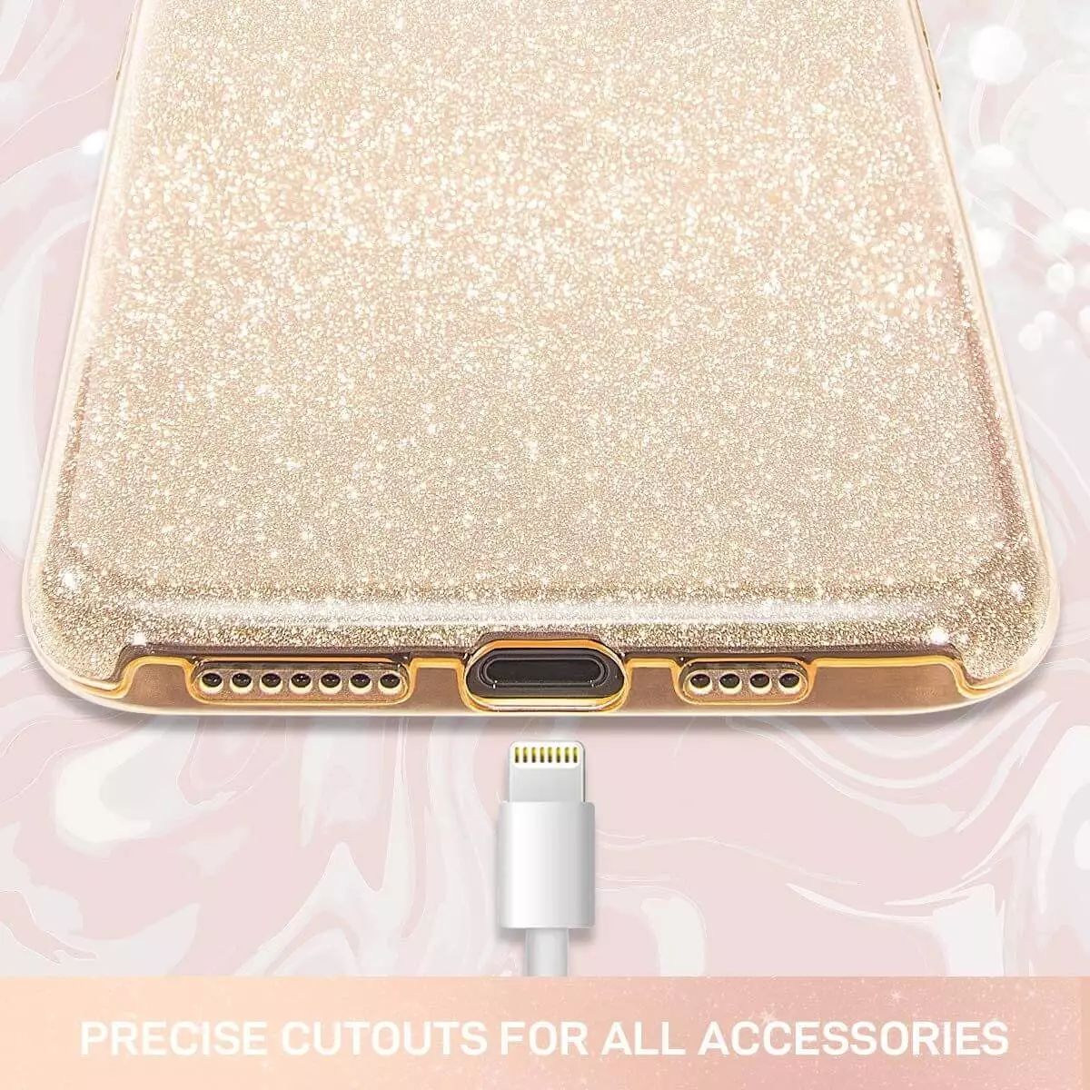 Husa Apple iPhone 12 Mini Sclipici Auriu Silicon [2]