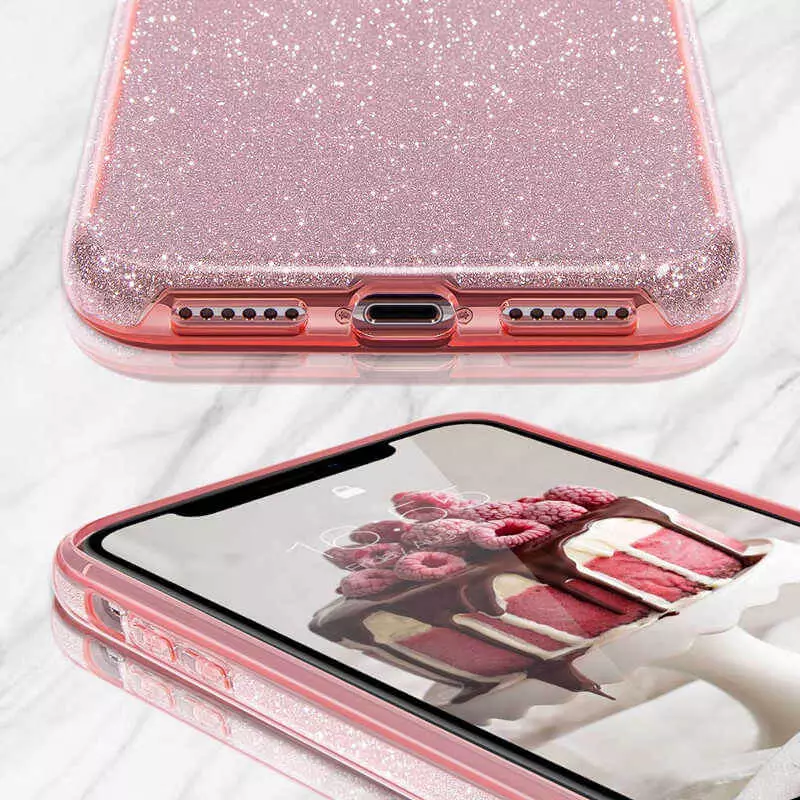 Husa Apple iPhone 12 Pro Max Sclipici Roz Silicon [7]