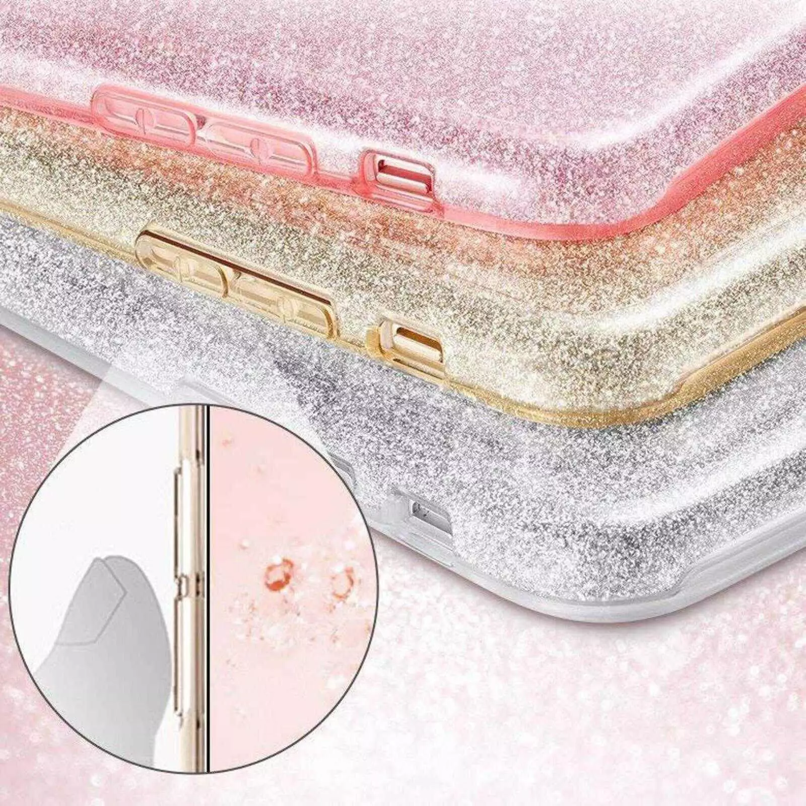 Husa Apple iPhone 7 / 8 / SE 2020 Sclipici Auriu Silicon [4]