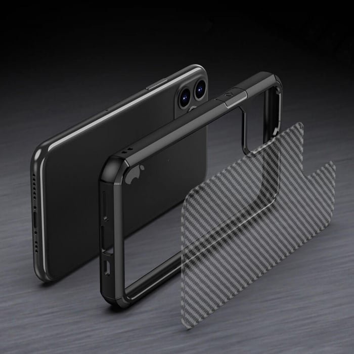 Husa Carbon Iphone 12 Pro Antisoc Negru Fuse [11]