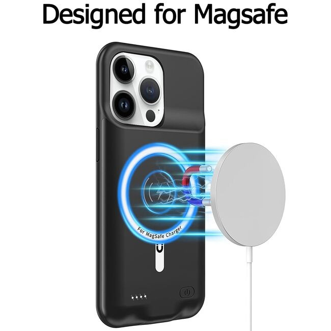 Husă cu baterie iPhone 15 Pro, MagSafe, 7000mAh Techsuit PP Negru [2]