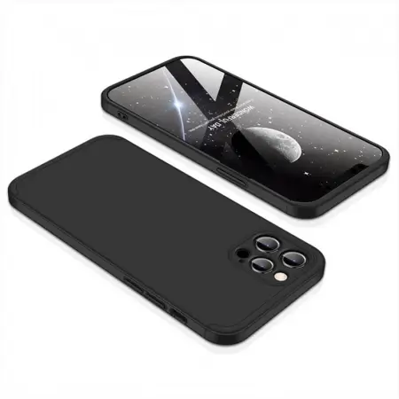 Husa + Folie iPhone 13 Pro 360 Grade Antisoc Fata Spate Negru GKK [5]