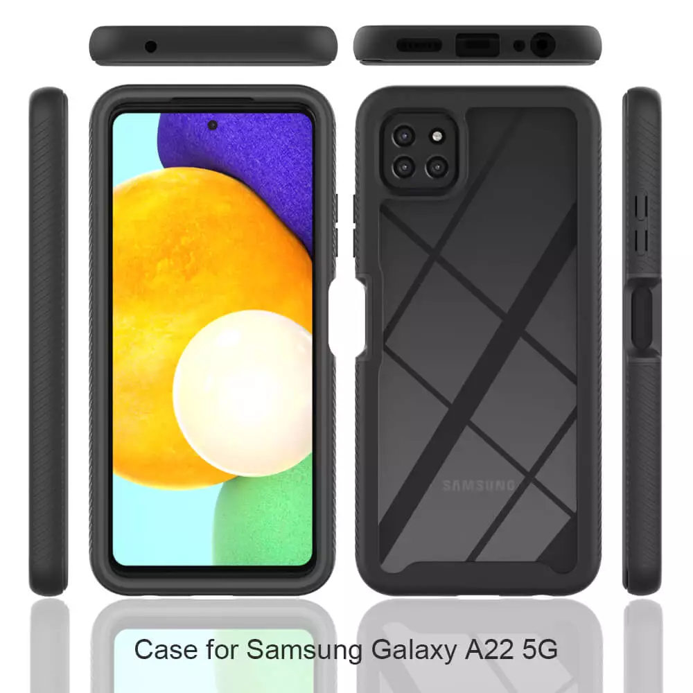 Husa + Folie Samsung Galaxy A22 5G 360 Grade Antisoc Fata Spate Negru TD360PRO [9]