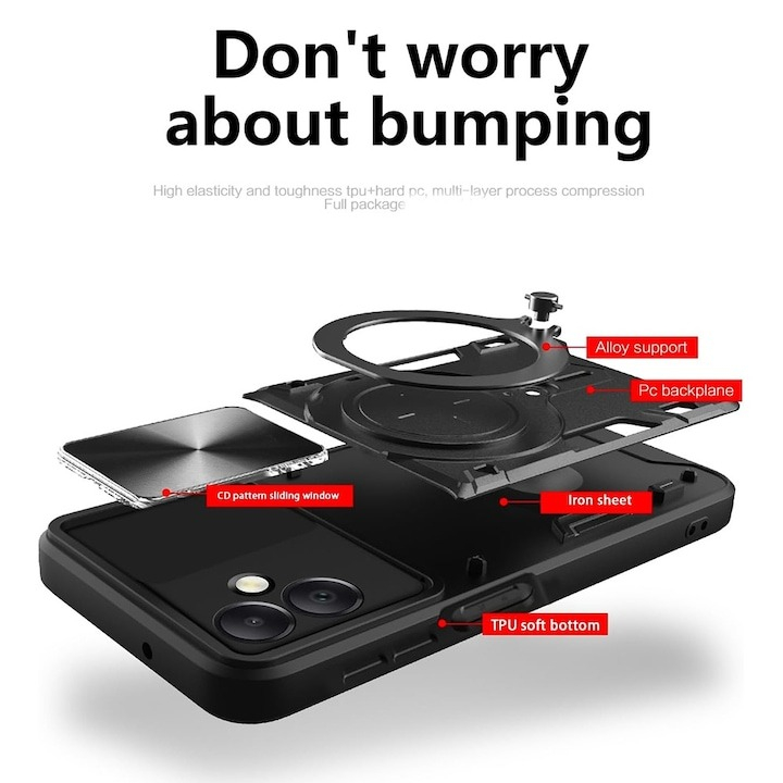 Husa Honor 200 Smart / X7c Antisoc cu Protectie Camera Roz Auriu TCGP [2]