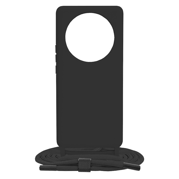 Husa Honor Magic5 Lite cu Snur Silicon Microfibra Antisoc Negru Techsuit CLT [2]