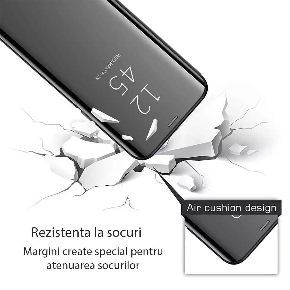 Husa Huawei P30 Lite Tip Carte Clear View Negru [2]