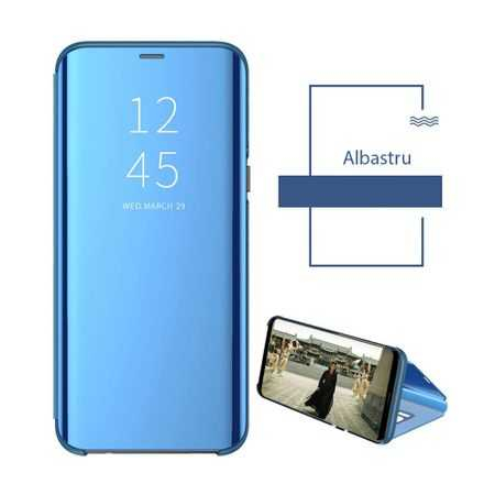 Husa Tip Carte Huawei P40 Lite 2020 Albastru Clear View Oglinda [3]
