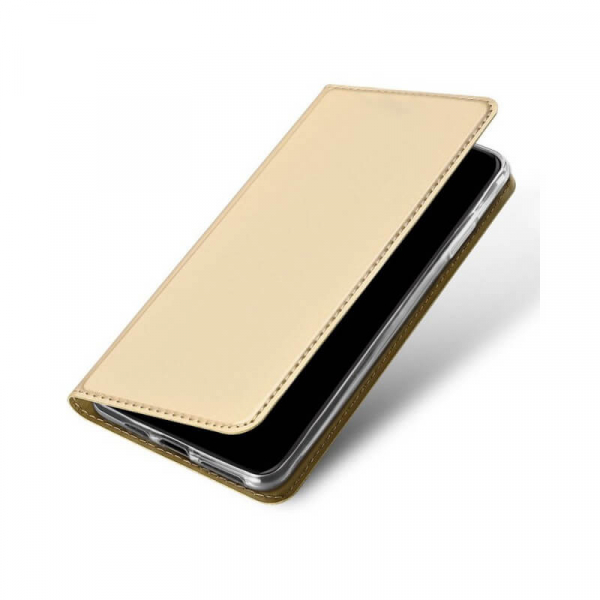 Husa iPhone 11 2019 Toc Flip Tip Carte Portofel Auriu Gold Piele Eco Premium DuxDucis [4]