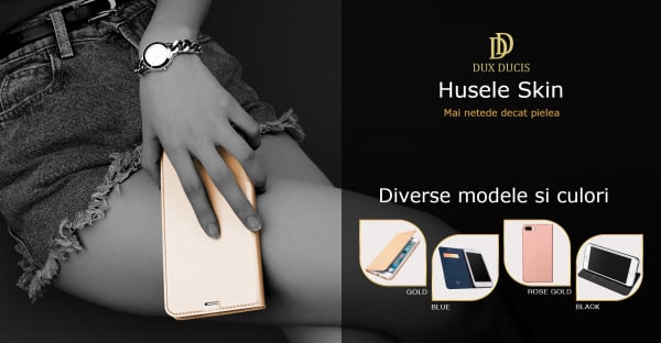 Husa iPhone 11 Pro Max 2019 Toc Flip Tip Carte Portofel Roz Piele Eco Premium DuxDucis [7]