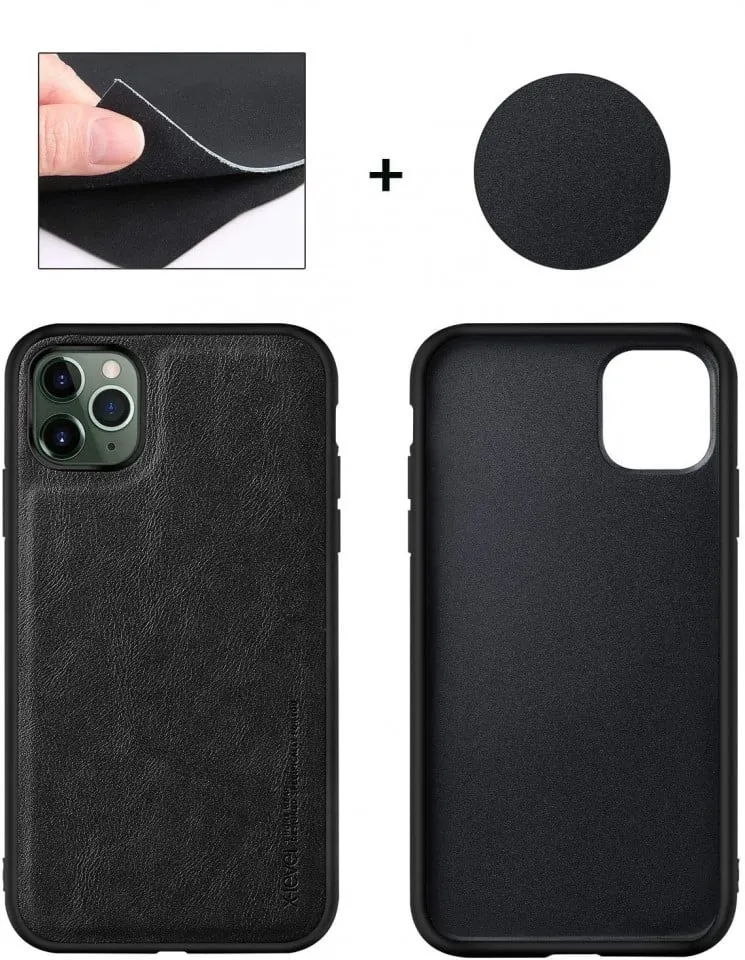 Husa iPhone 11 Pro Max Piele ecologica Negru X-Level [2]