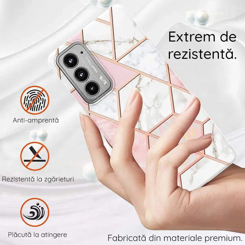Husa iPhone 12 / 12 Pro Multicolor cu Imprimeu Marmura Techsuit [8]