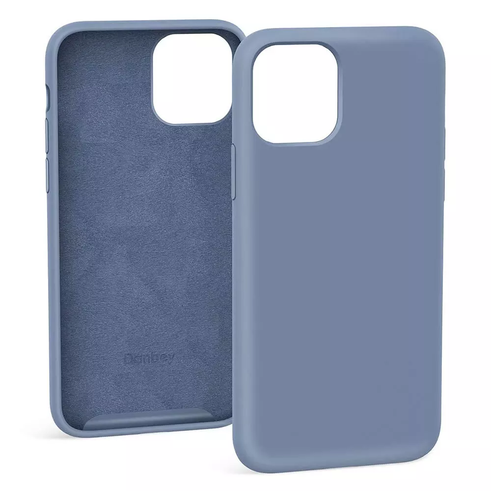 Husa iPhone 12 Mini Silicon Albastru Slim Mat cu Microfibra SoftEdge [6]