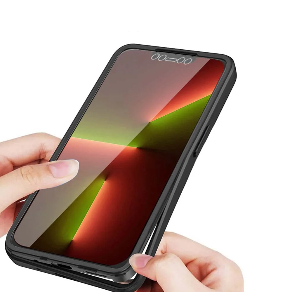 Husa iPhone 13 Pro Max 360 grade silicon TPU transparenta Negru [3]