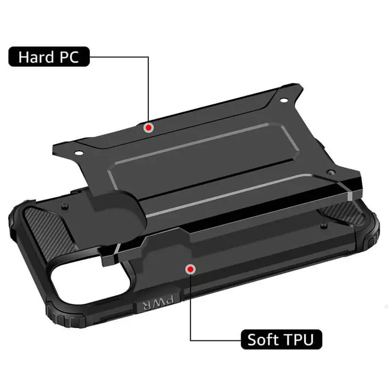 Husa iPhone 13 Pro Max Silicon Antisoc Negru Hybrid Armor [2]