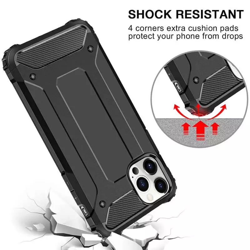 Husa iPhone 13 Pro Max Silicon Antisoc Negru Hybrid Armor [6]