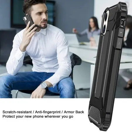 Husa iPhone 13  Silicon Antisoc Negru Hybrid Armor [7]