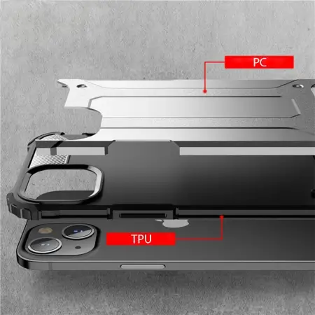 Husa iPhone 13  Silicon Antisoc Negru Hybrid Armor [2]