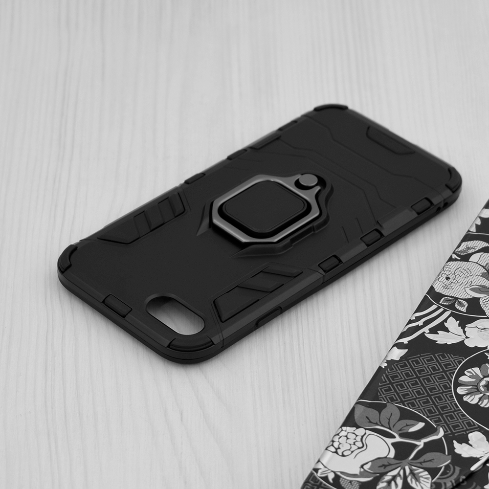 Husă protecție iPhone 7 / 8 / SE antisoc cu inel rotativ 360°, suport magnetic, negru – Techsuit SS [4]