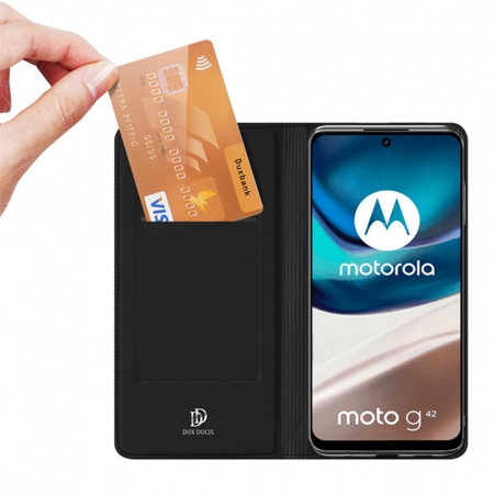 Husa Motorola Moto G42 Tip Carte Negru DuxDucis [2]