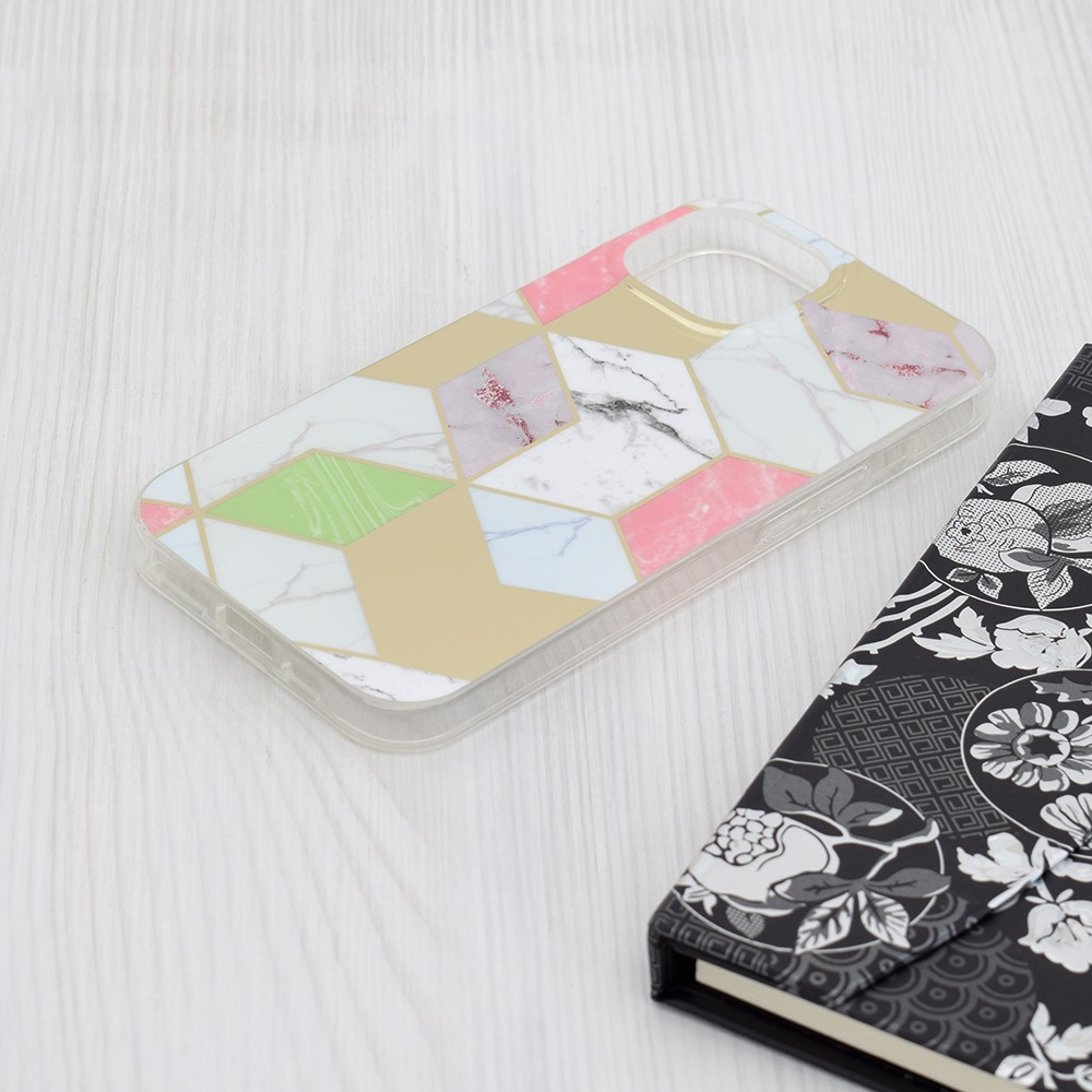 Husă protecție iPhone 12 / 12 Pro, Multicolor, Imprimeu Marmură, Carcasă Slim Rezistentă, Compatibilă Wireless – Techsuit Marble [2]